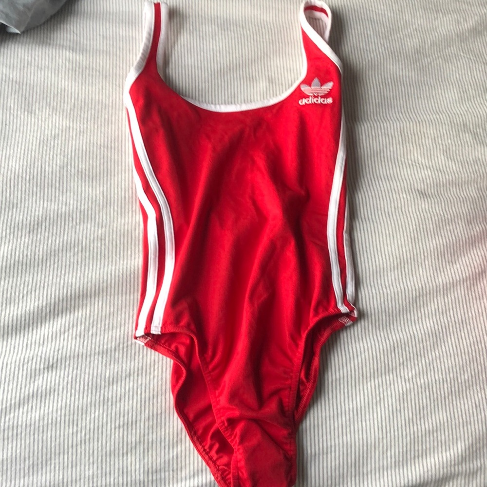 Adidas red body suit xs never worn